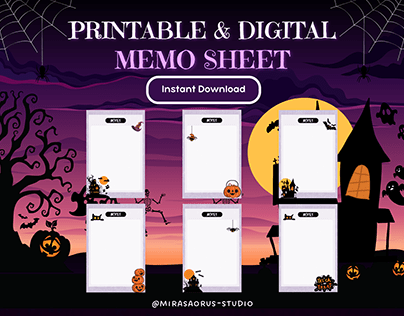 Halloween Memo Sheet | Digital Download