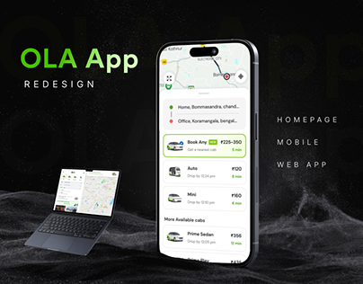 Ola app redesign concept UI