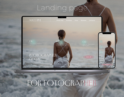 LANDING PAGE for PHOTOGRAPHER