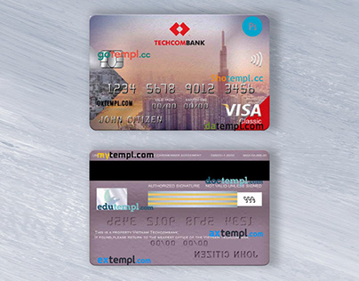 Vietnam Techcombank visa classic card