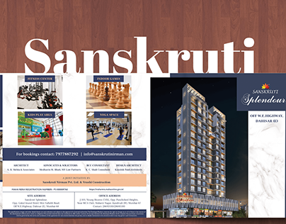 Brochure and Pamphlet Design for Sanskruti Splendour