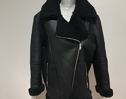 Women's Premium Black Shearling Leather Jacket