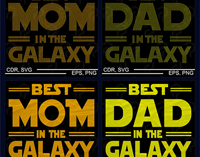 Best MOM and DAD in the GALAXY RHINESTONES TEMPLATES