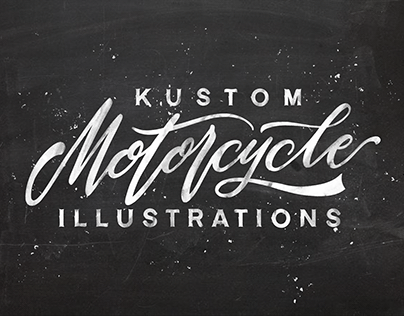Kustom motorcycle illustrations compilation
