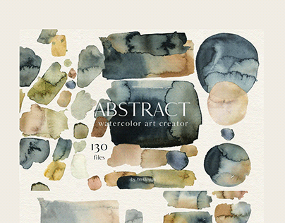 Abstract Watercolor Splotches PNG
