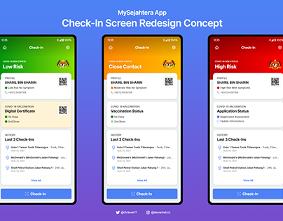 MySejahtera App: Check-In Screen Redesign Concept