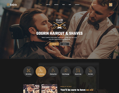 Barber Shop website psd landing page