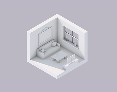 Isometric - Low Poly Ambient Occlusion Room