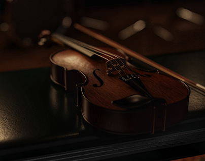 2 renders of violin