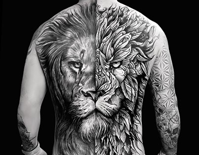 Lion Blackwork Tattoo
