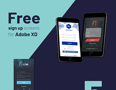 Free UI Kit - Sign Up Mobile Screens