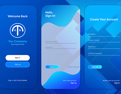 Sign in ui kit or login page design template premium