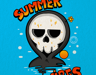 Summer Vibes, Sweating Skull | Illustration