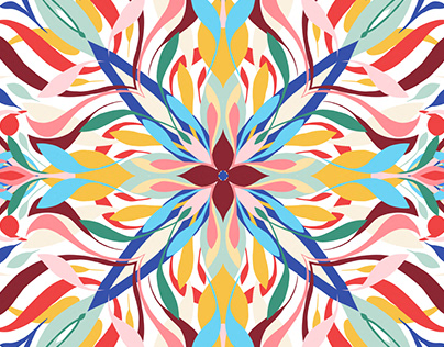 Colourful abstract floral mandala