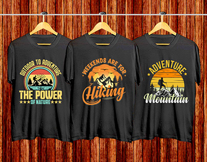 hiking, adventure mountain t-shirt design.
