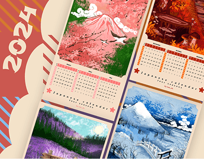 Japanese calendar 2024: four seasons