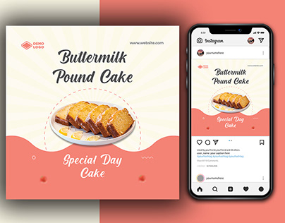 Food social media promotion and banner post design