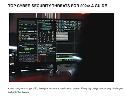 TOP CYBER SECURITY THREATS FOR 2024: A GUIDE