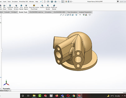 Project thumbnail - SolidWorks Part drawing---- Splitter valve