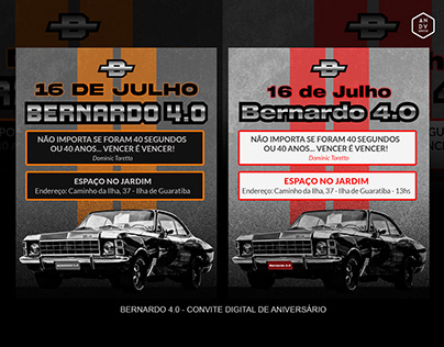 Bernardo 4.0 - Convite digital de aniversário