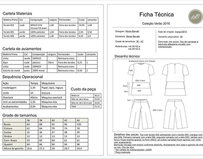 Technical sheets