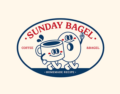 Sunday Bagel Bakery Shop/ Character Logo Design