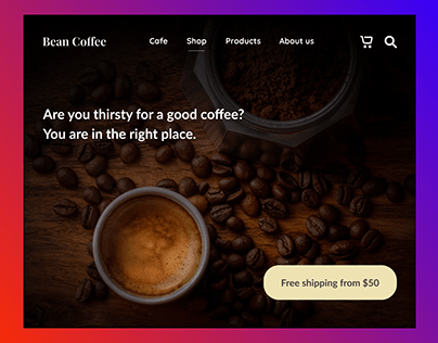 Bean Coffee Landing Page design