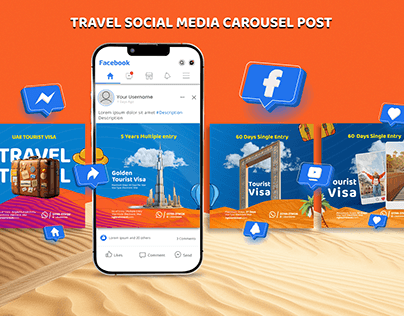 Travel social media carousel post