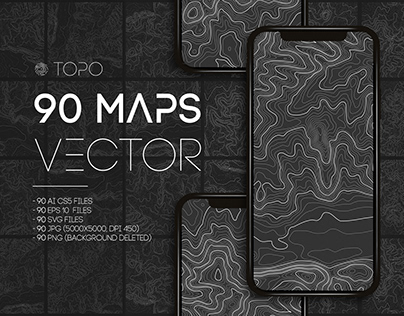 90 Topographic Maps Vector Bundle