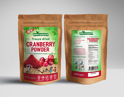 Label design for Cranberry powder