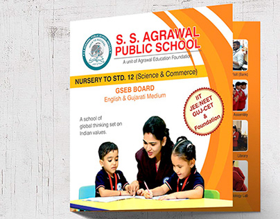 Tri-fold Square Brochure Design for School