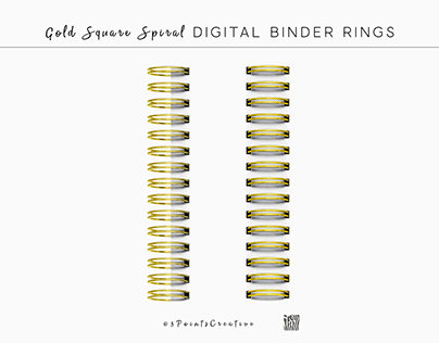 Gold Square Spiral Digital Ring Binders