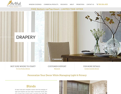Commercial Window Covering Website Design – California
