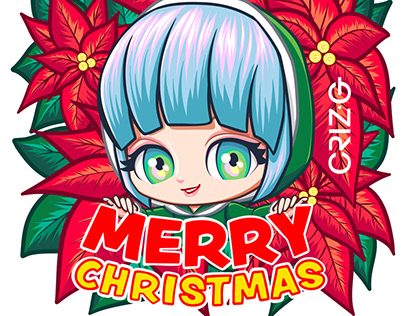 Merry Christmas with Poinsettia, by CrizG.