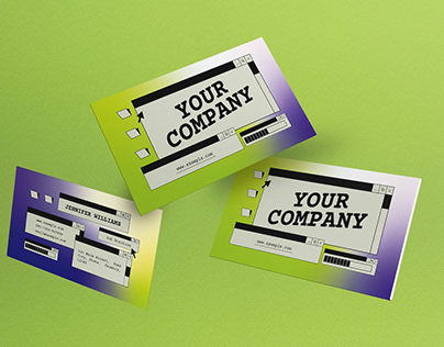 Green Y2K Business Business Card