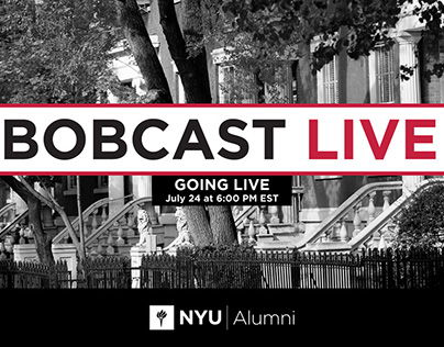 NYU Alumni Bobcast Live Logo