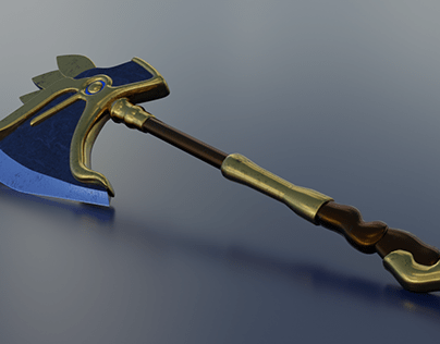 Battle ax weapon. Fantasy, medieval 3d weapons.