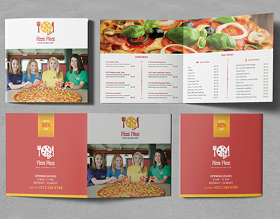 Pizza Place Square Bifold Brochure