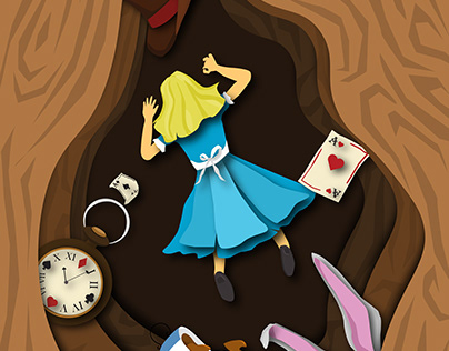 Alice in Wonderland Papercut