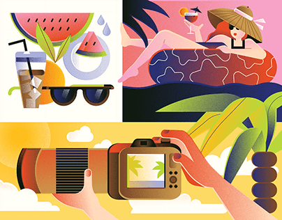 Project thumbnail - Summer Vacation | Travel | Editorial Illustration