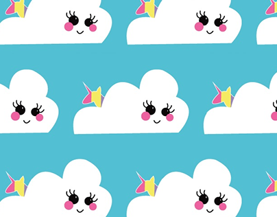 Estamparia infantil - Unicórnios das nuvens