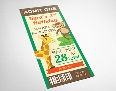 Safari Themed Birthday Invitations
