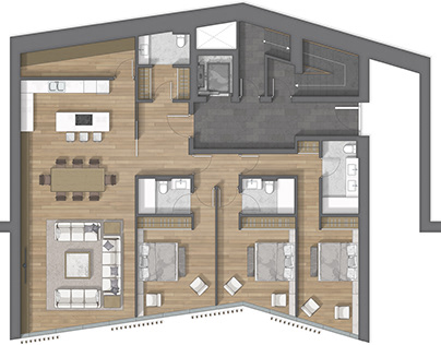 Floor plan 2D rendering in Andorra