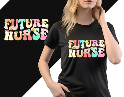 Nurse Day Groovy and Wavy​​​​​​​ T-shirt Design