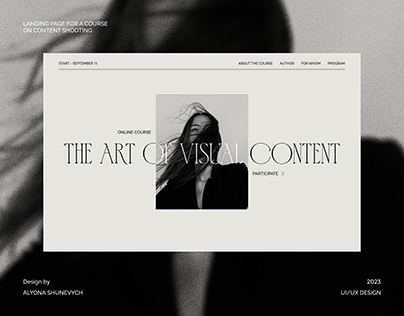 THE ART OF VISUAL CONTENT | landing page