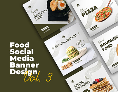 Restaurant Menu Social Media Banner Vol. 3