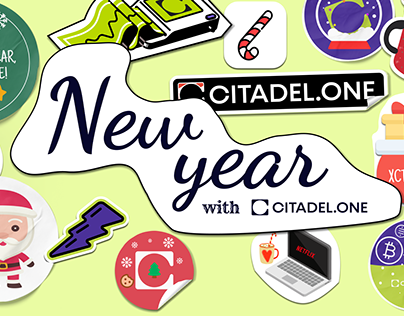 Новогодний стикер пак для компании Citadel.One