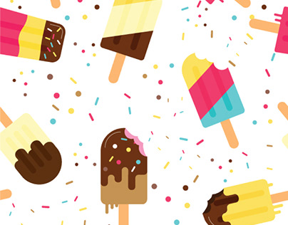 Seamless Popsicle and Sprinkles Pattern