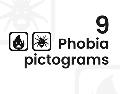 9 phobia pictograms