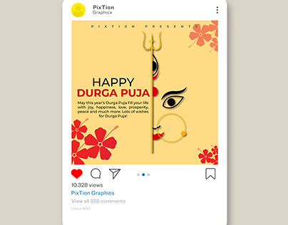 Happy Durga Puja Social Media Post Template